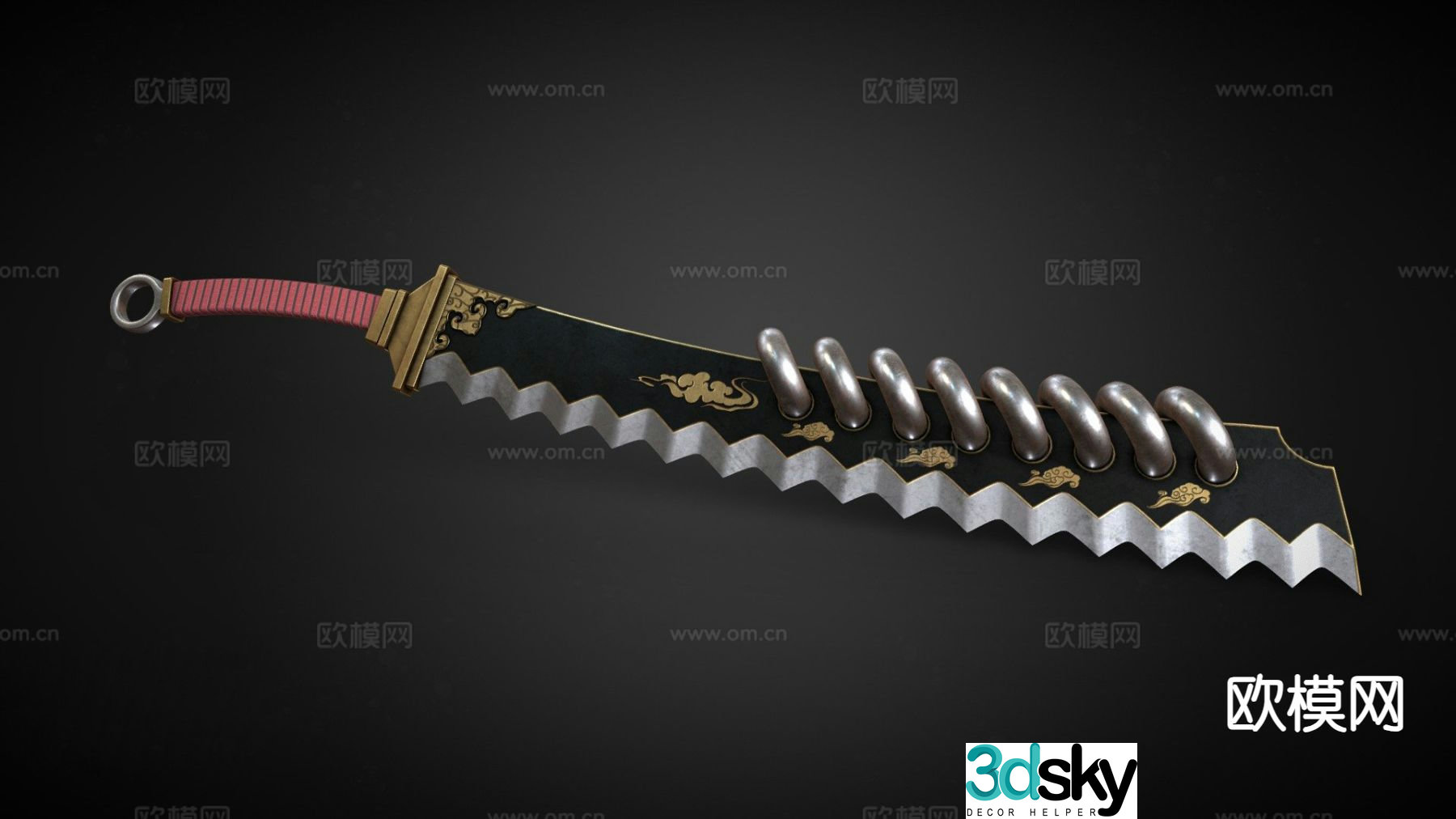 Nine-ring knife game weapon 3d model