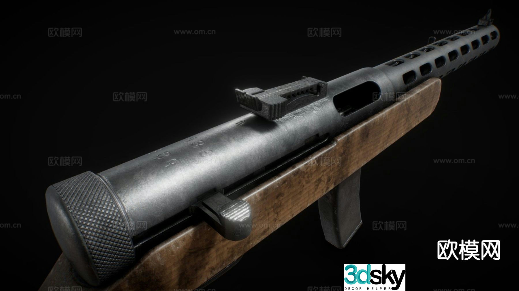 Soviet PPD 34-38 gun 3d model