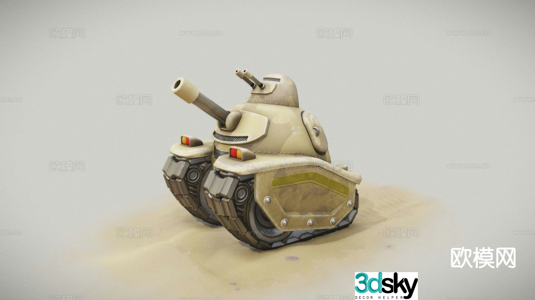 Mini tank, mecha, tracked vehicle, gun truck 3D model