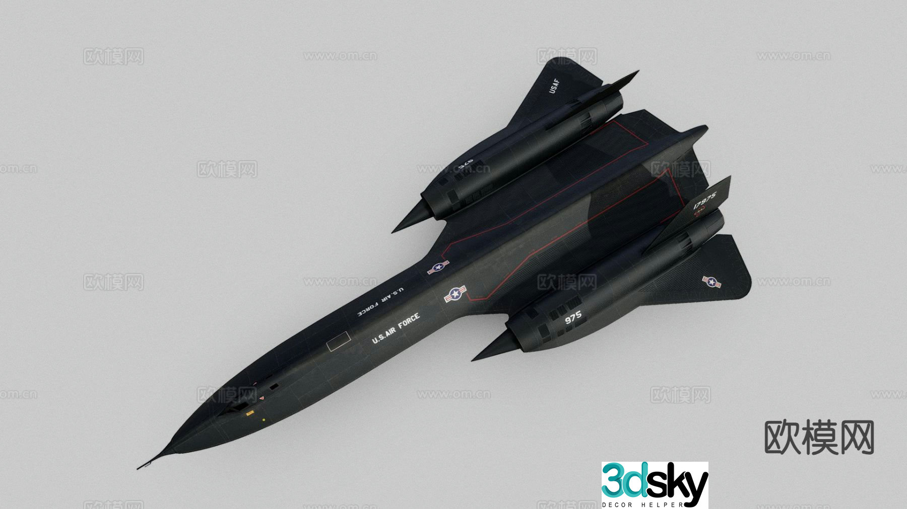 Blackbird fighter 3d model