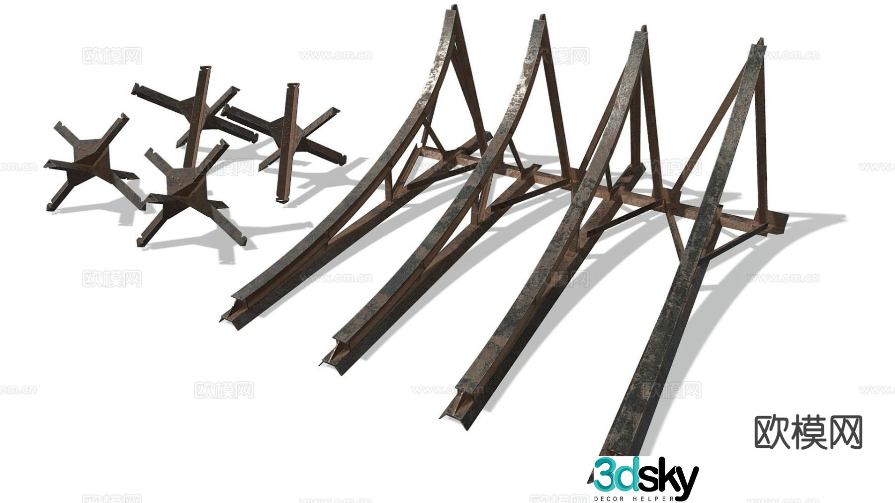 Czech Hedgehog anti-tank 3d model