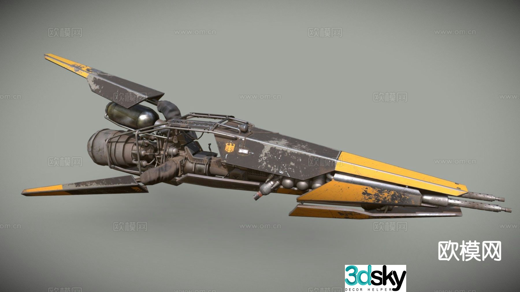 Sci-fi battleship 3d model