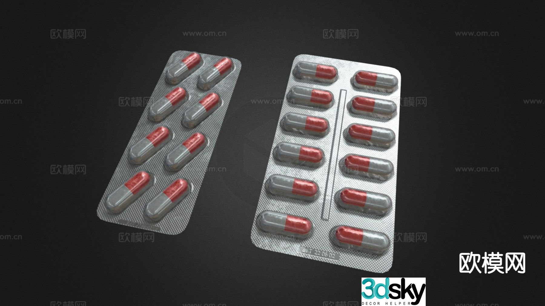 Blister pill capsule medicine 3d model