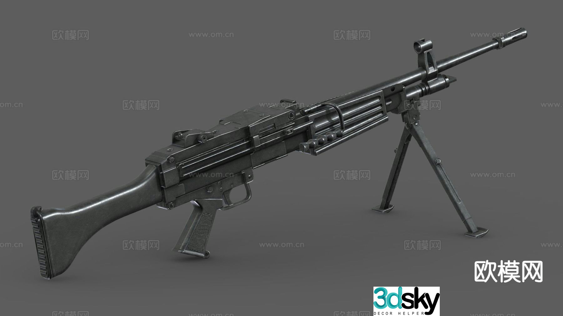 light machine gun 3d model