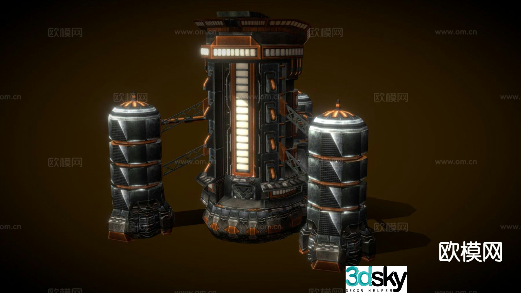 Sci-fi building storage facility 3d model