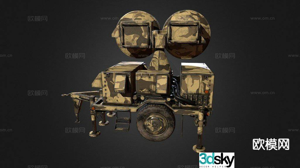 Sentinel radar military supplies 3d model