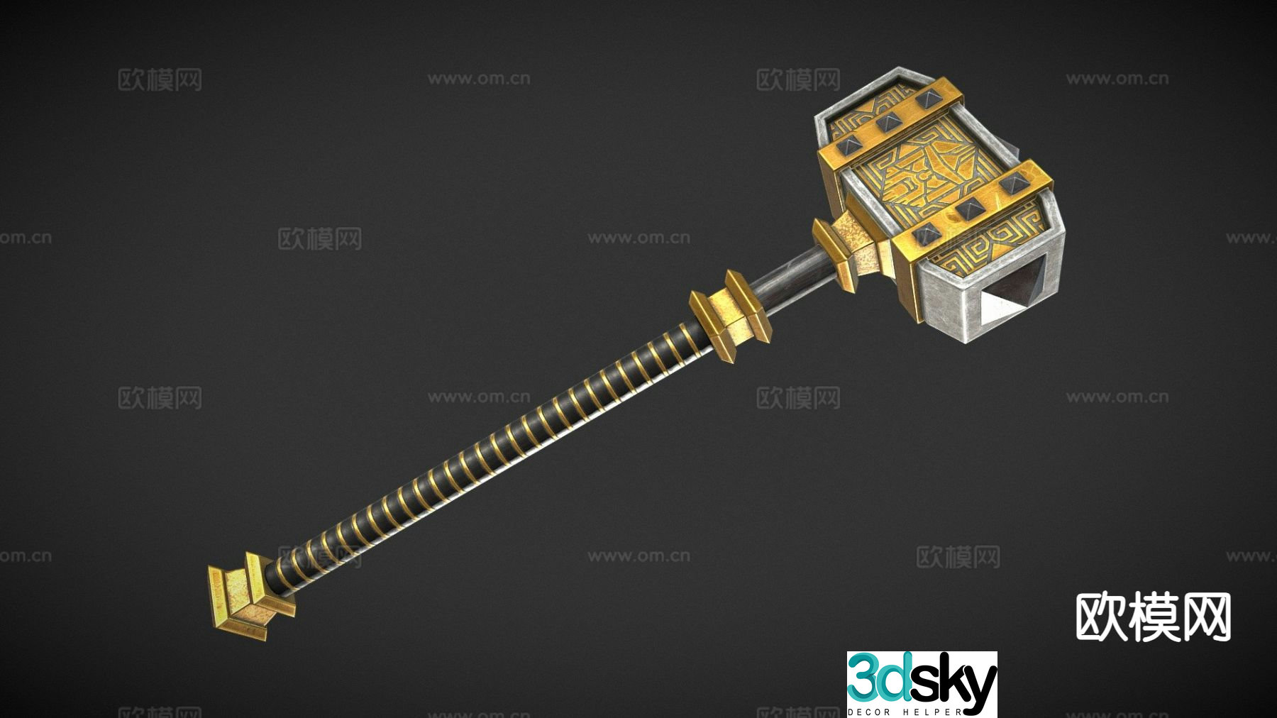 Fantasy sledgehammer game prop 3d model