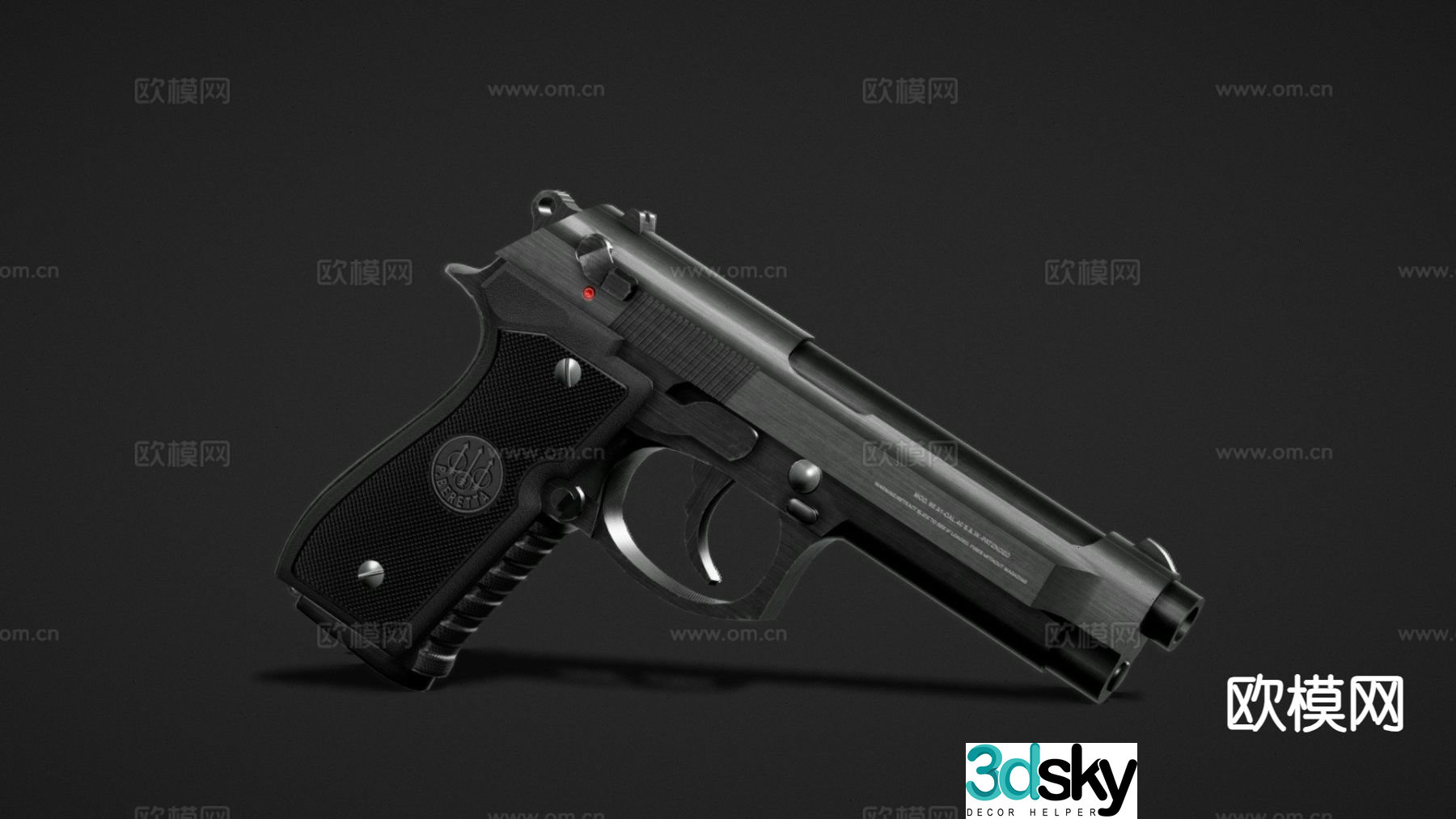 Beretta 92 pistol 3d model
