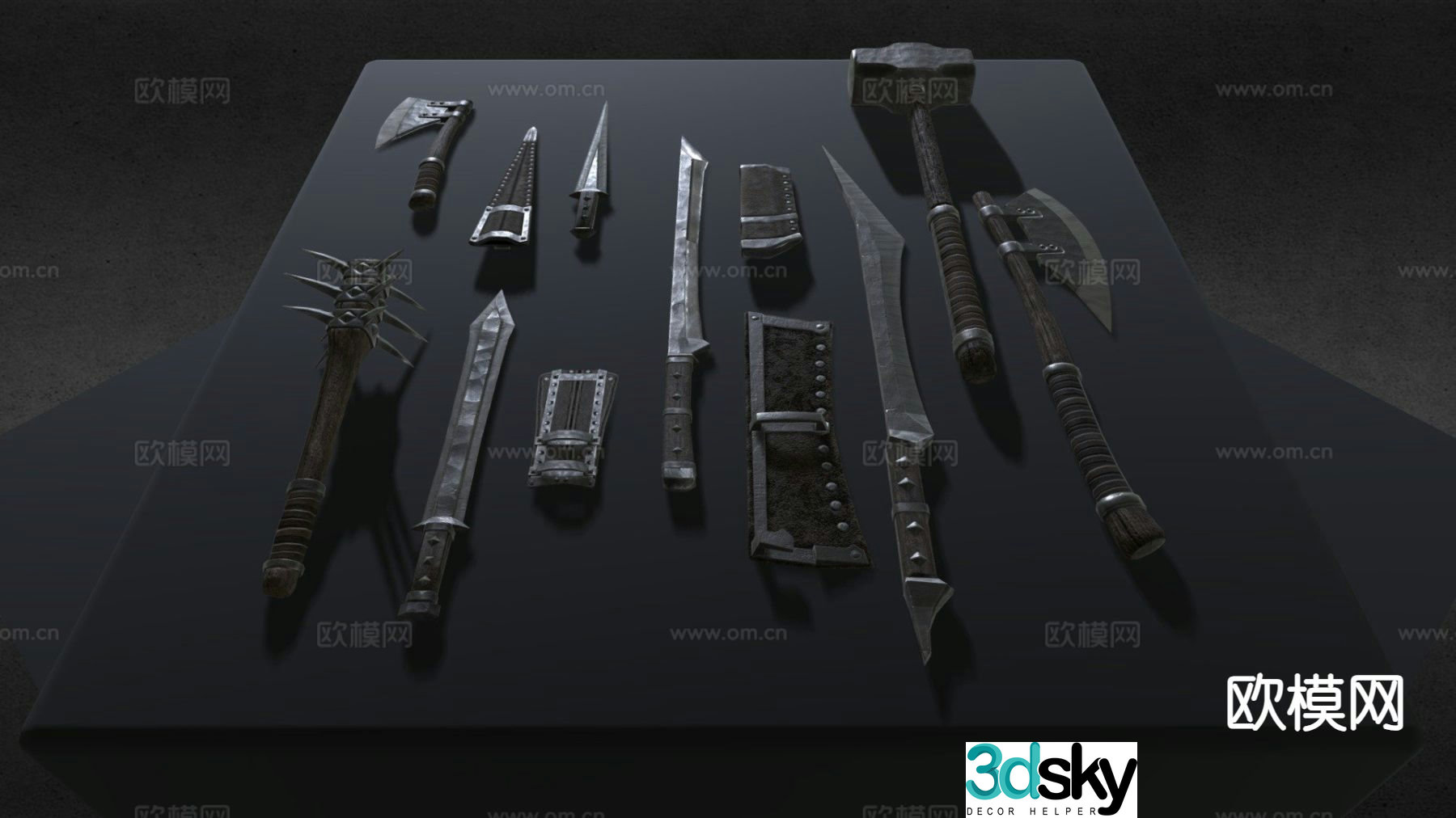 fantasy medieval weapons 3d model