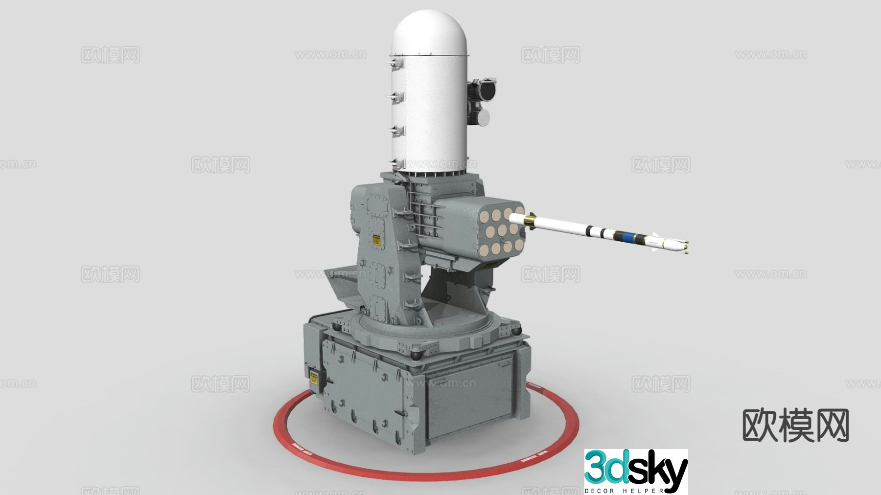 turret missile launcher 3d model