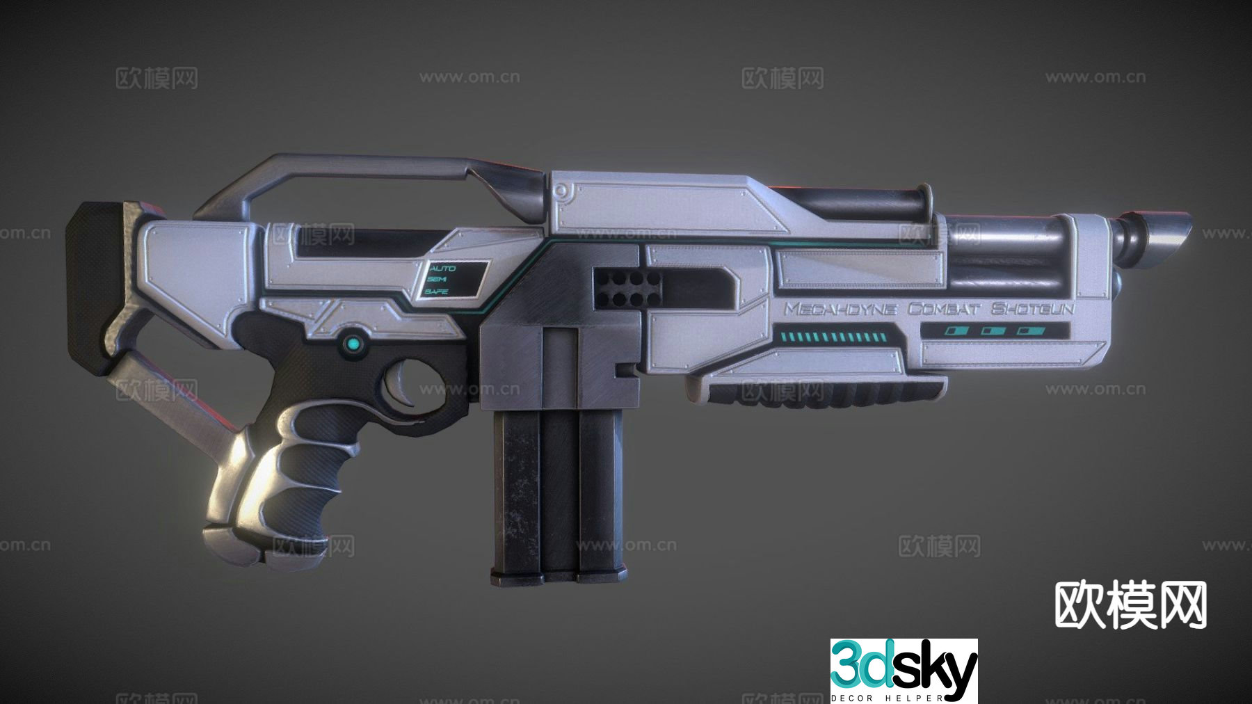 sci-fi combat shotgun 3d model