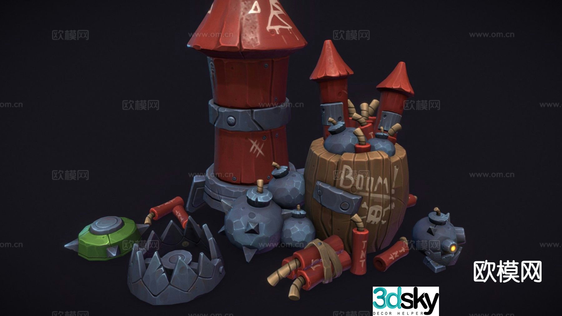 Goblin Explosives Game Props 3D Model
