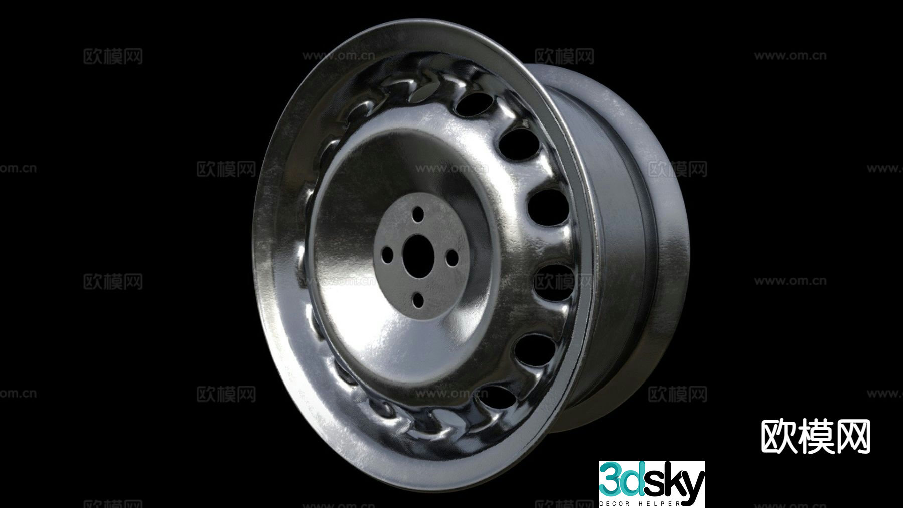 Modern wheel hub 3d model