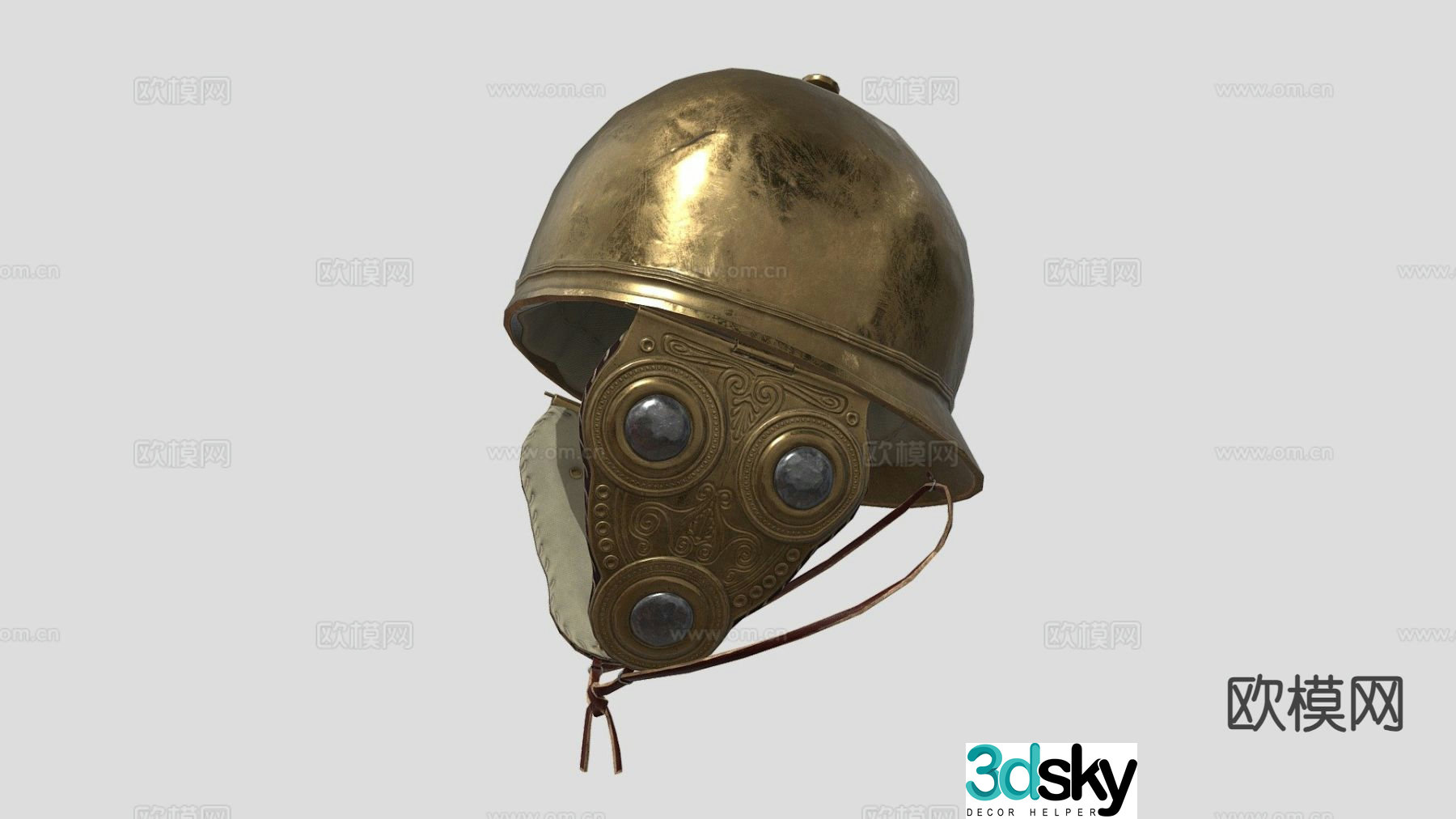 knight helmet gas mask 3d model