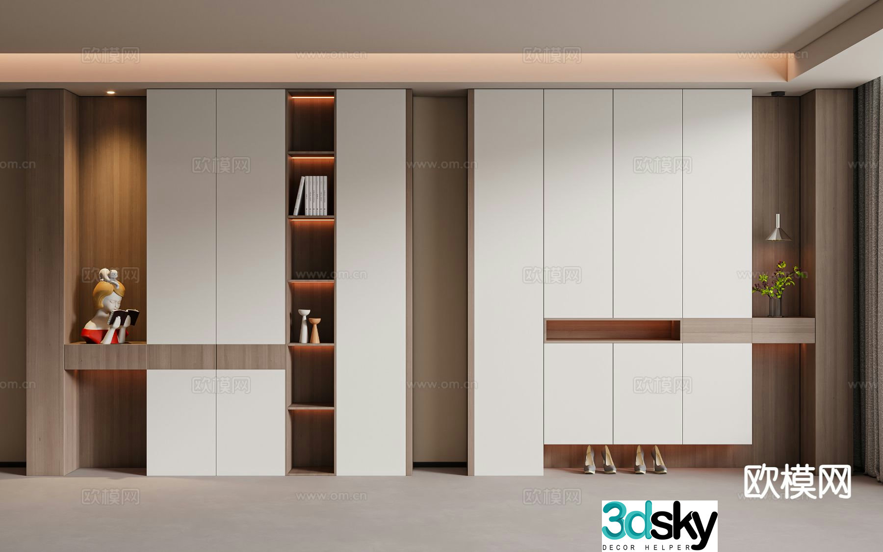 Entrance shoe cabinet partition shoe cabinet 3d model
