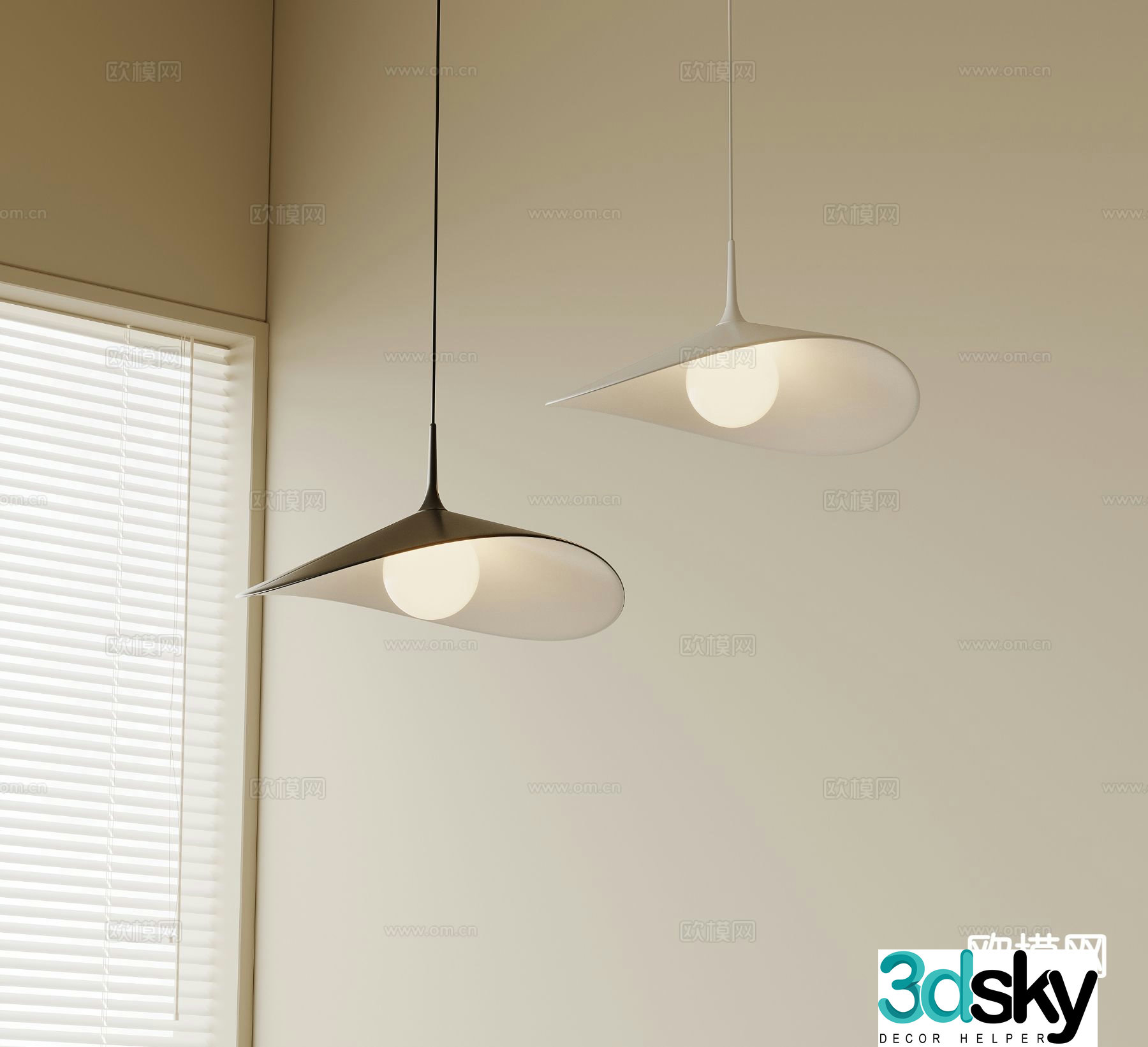 Cream style chandelier restaurant chandelier minimalist chandelier 3d model