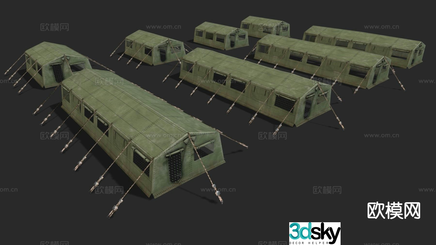 Military tent 3d model