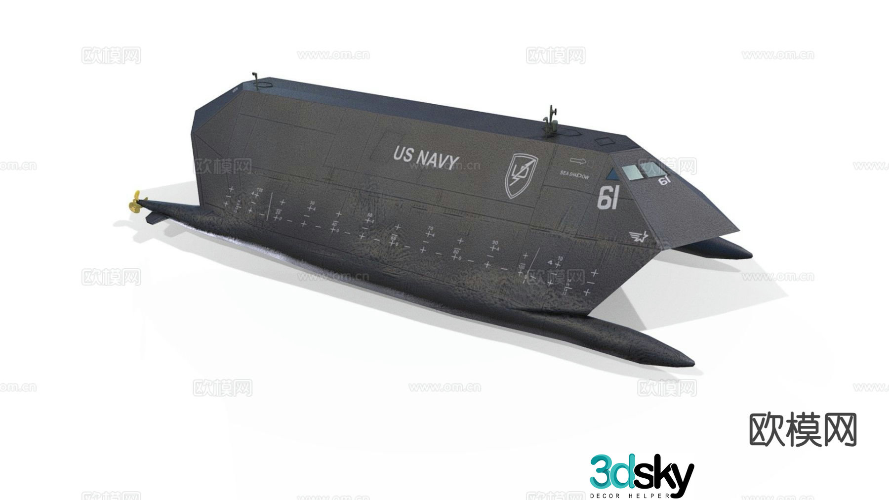 Sea Shadow Locke Martin stealth ship 3d model