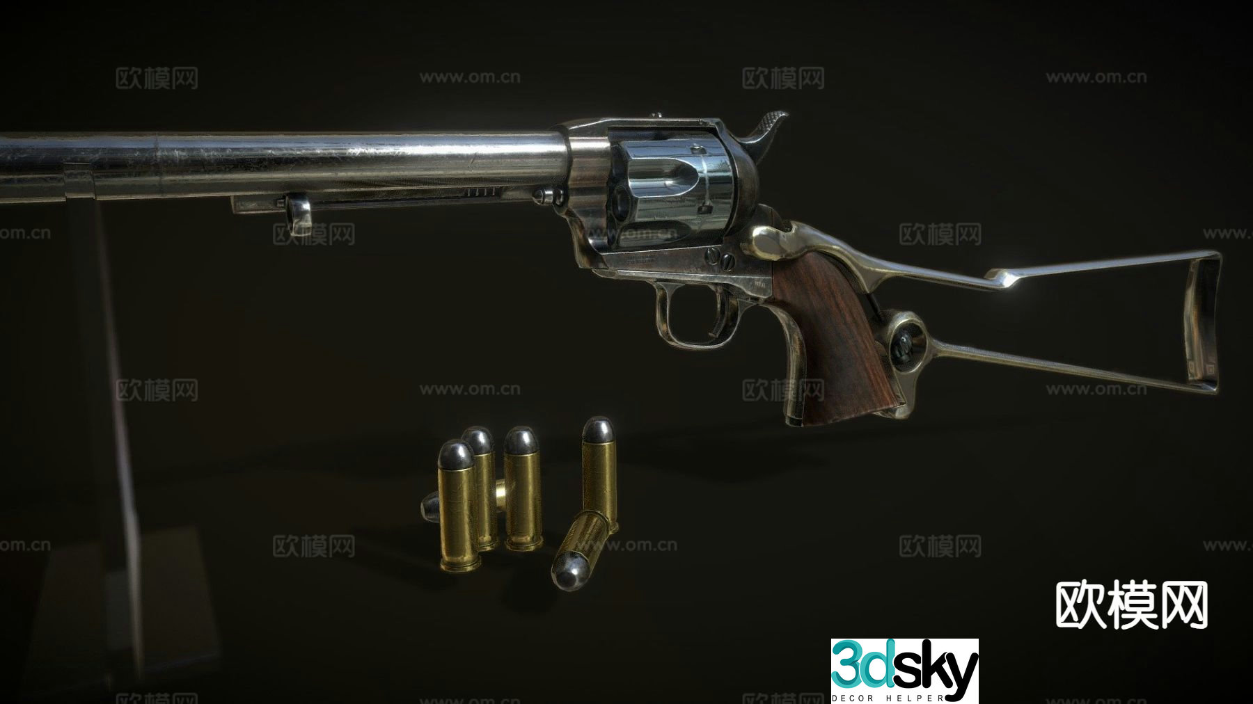 revolver gun firearm 3d model