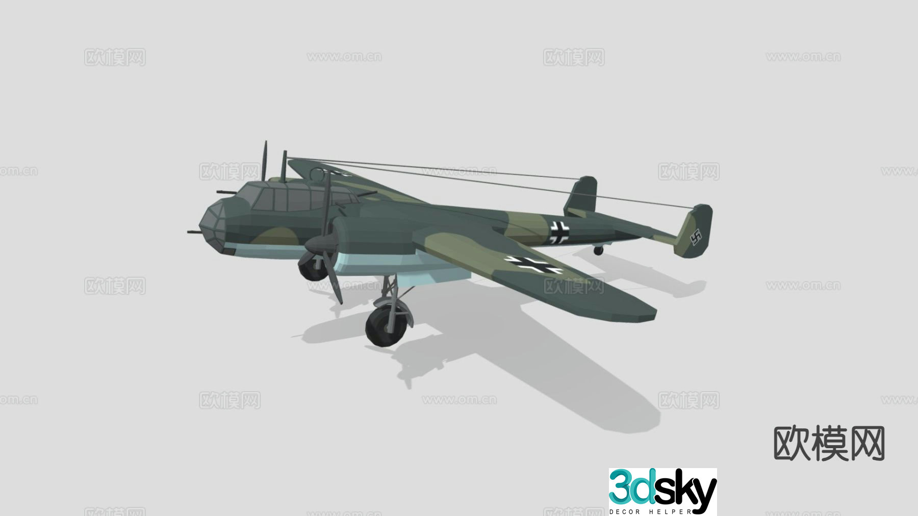 Cartoon Dornier aircraft 3d model