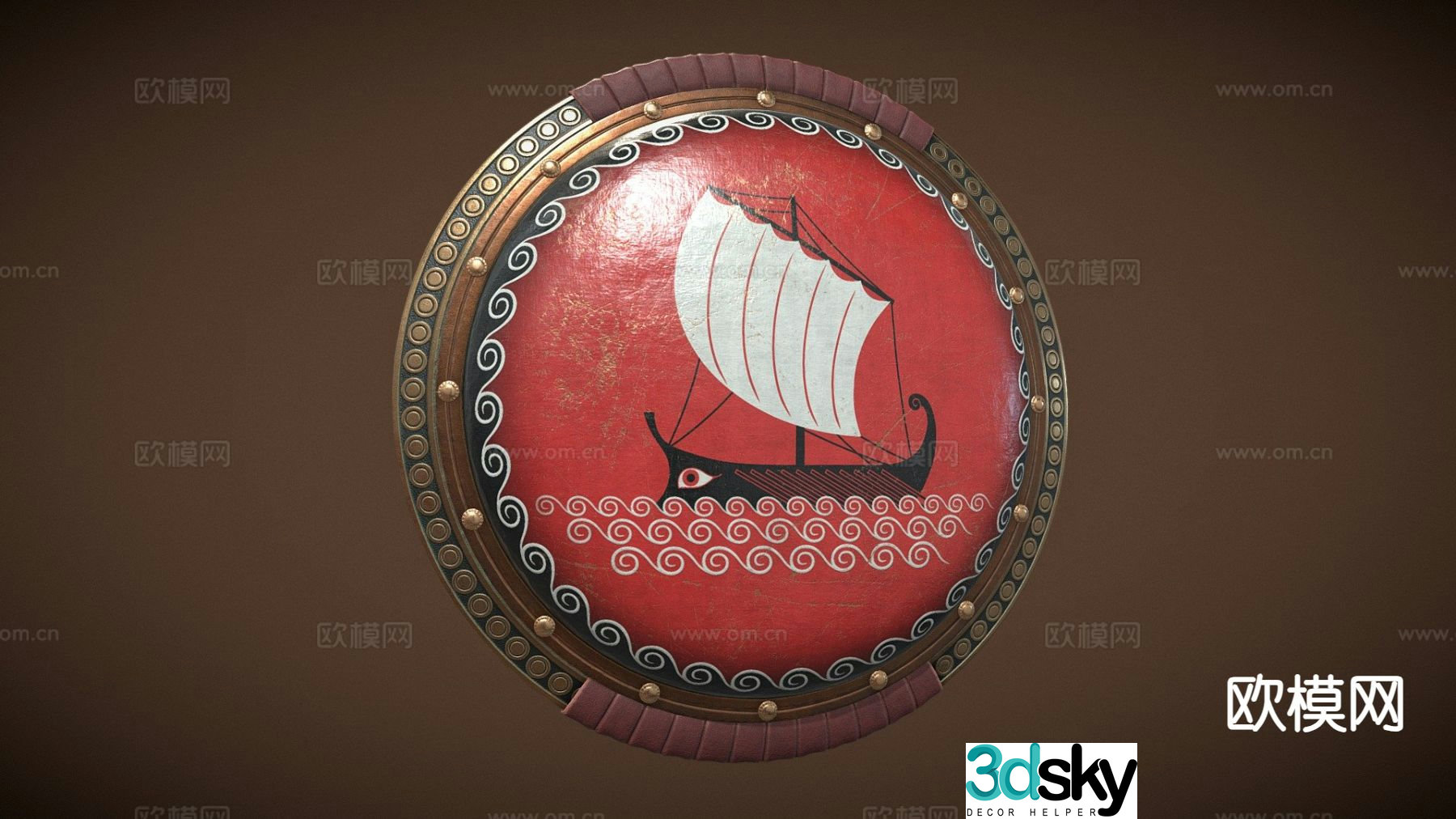Medieval knight shield 3d model