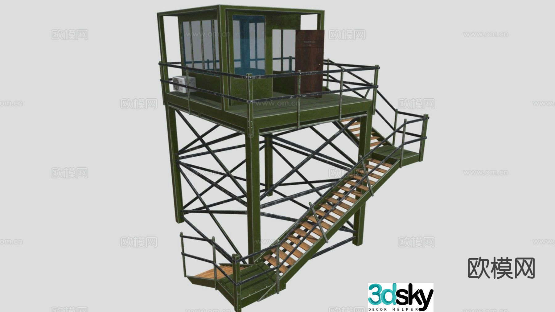 Military sentry tower 3d model