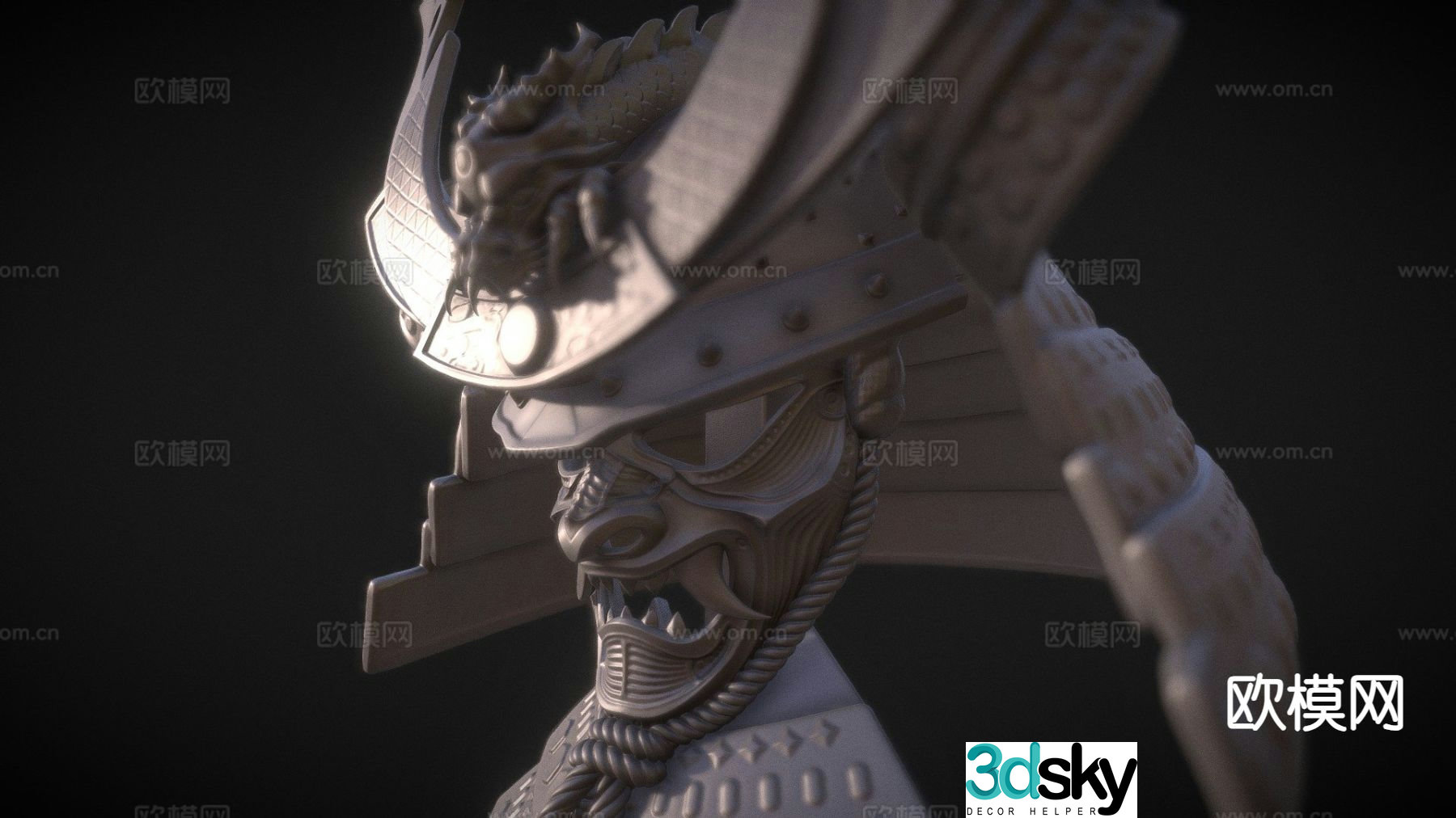 Japanese samurai helmet 3d model