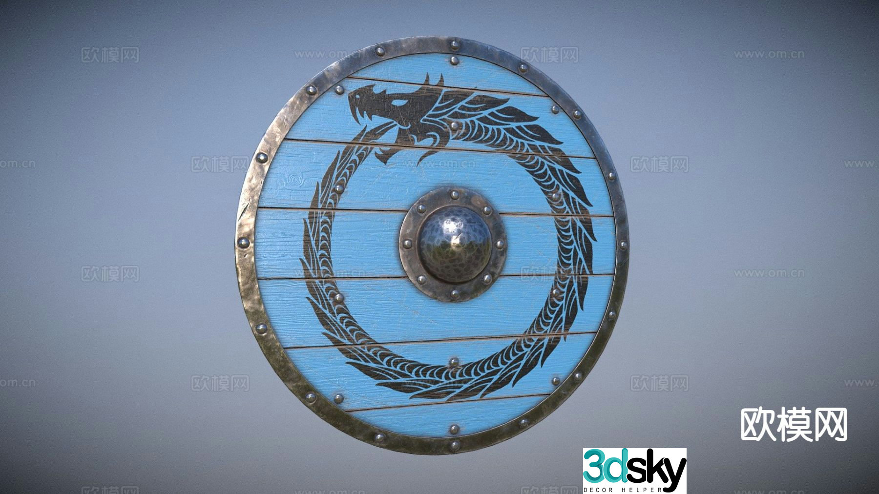 viking shield 3d model