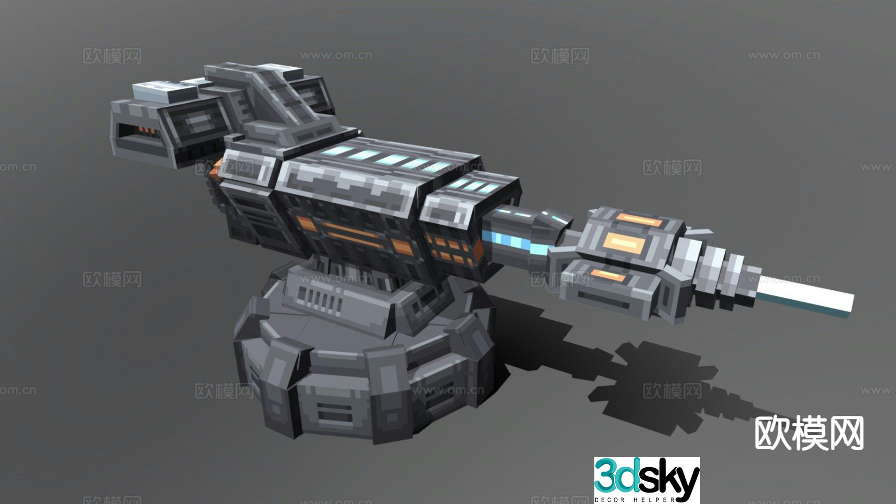 Laser cannon defense tower 3d model