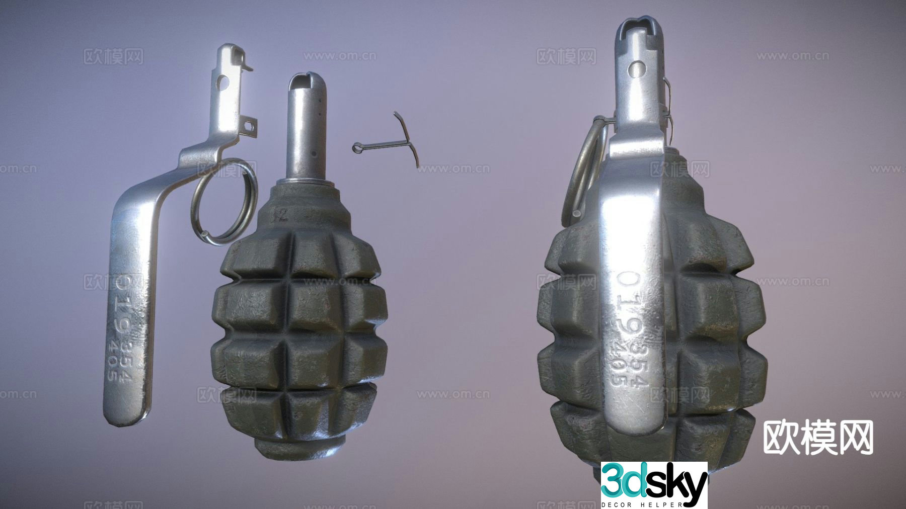 Soviet F1 grenade 3d model