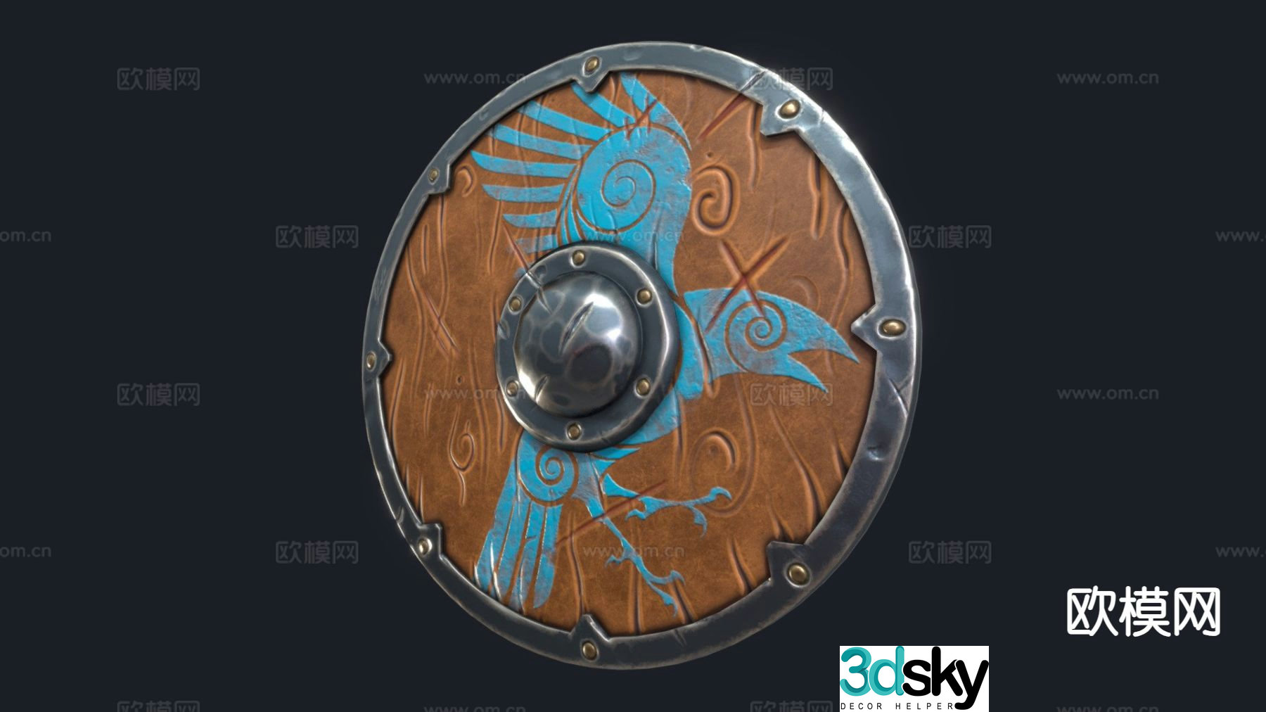 viking style shield 3d model