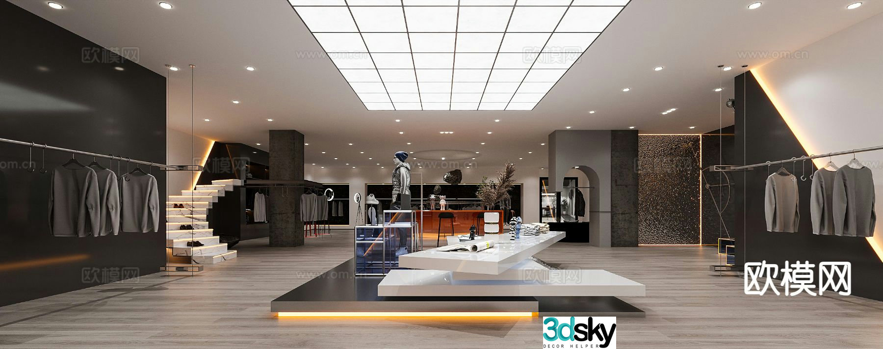 Modern clothing store men’s clothing store 3d model