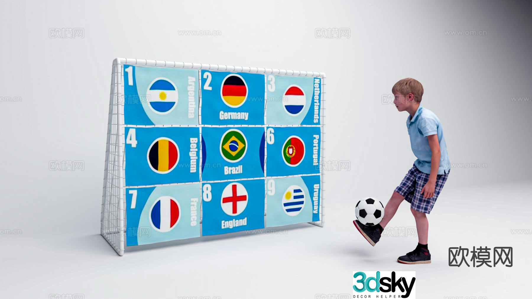 Jiugongge football goal 3D model