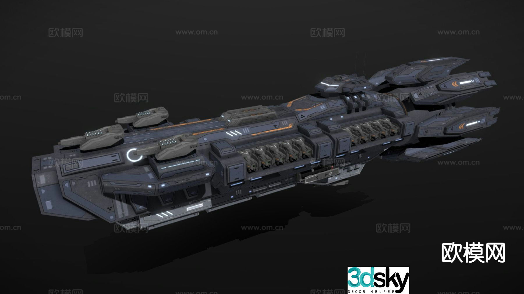 Scifi cruiser Omen 3d model