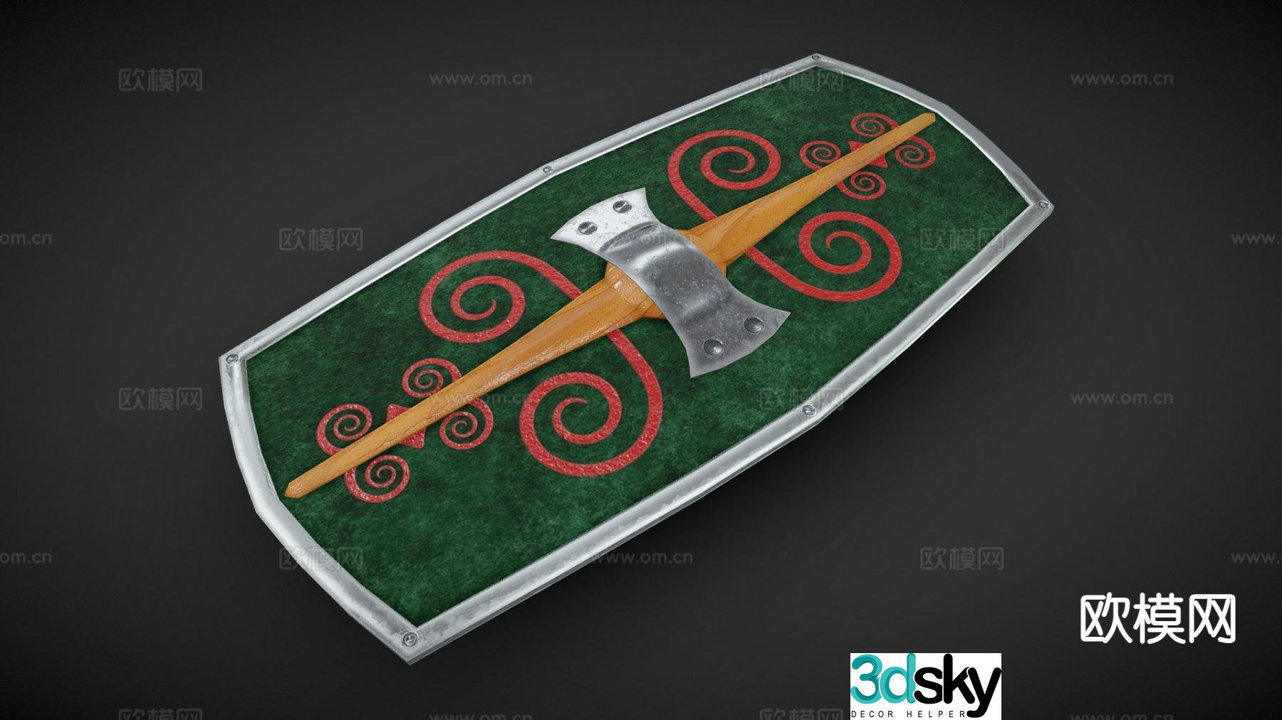 celtic shield 3d model