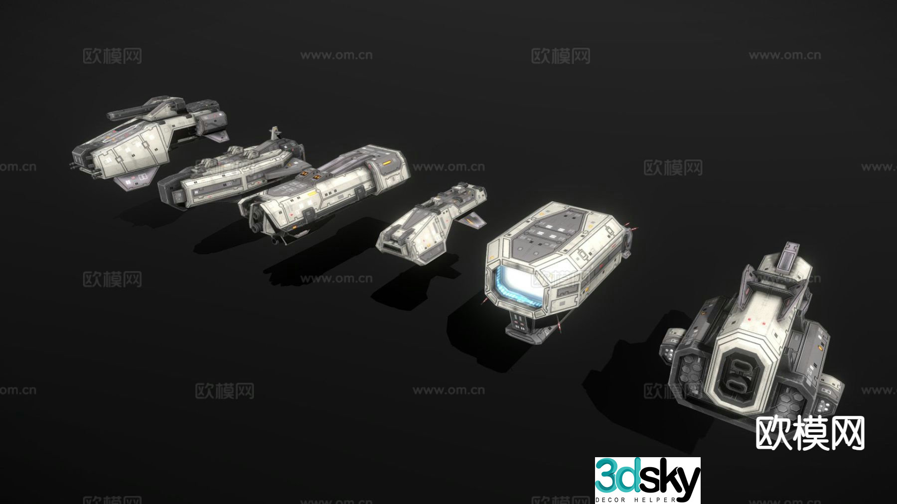 spaceship frigate 3d model