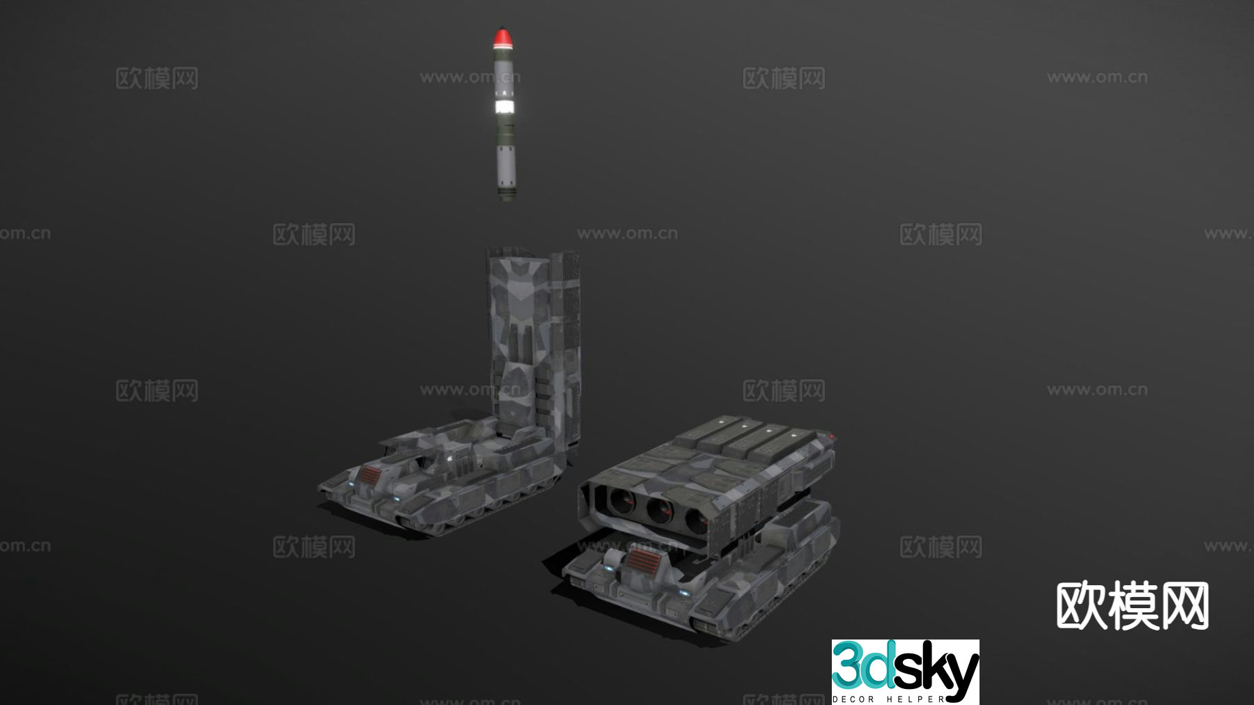 Hydra tactical missile launcher 3d model