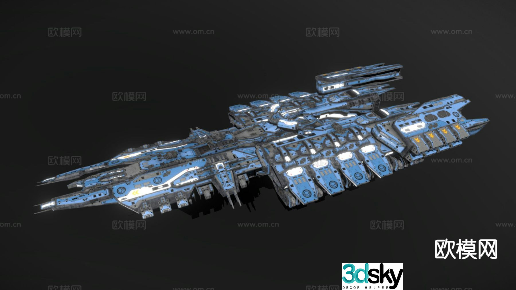 Sci-fi dreadnought 3d model