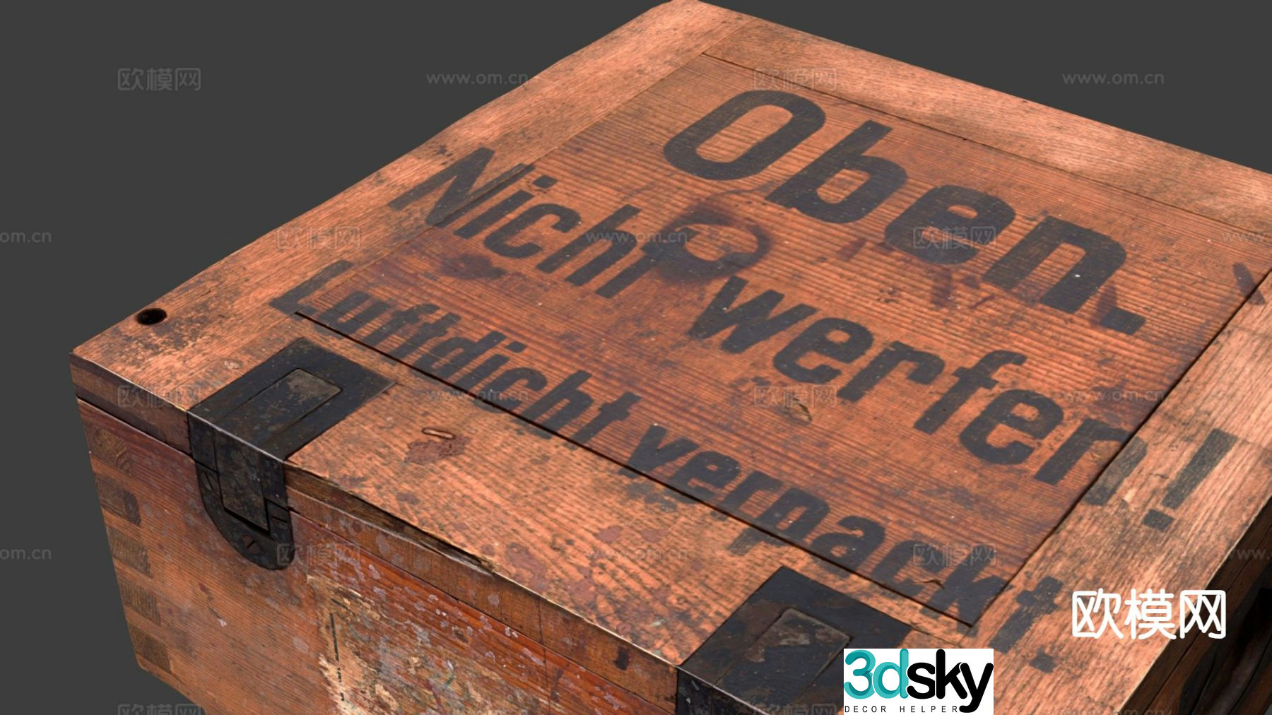German wooden ammunition box 3d model