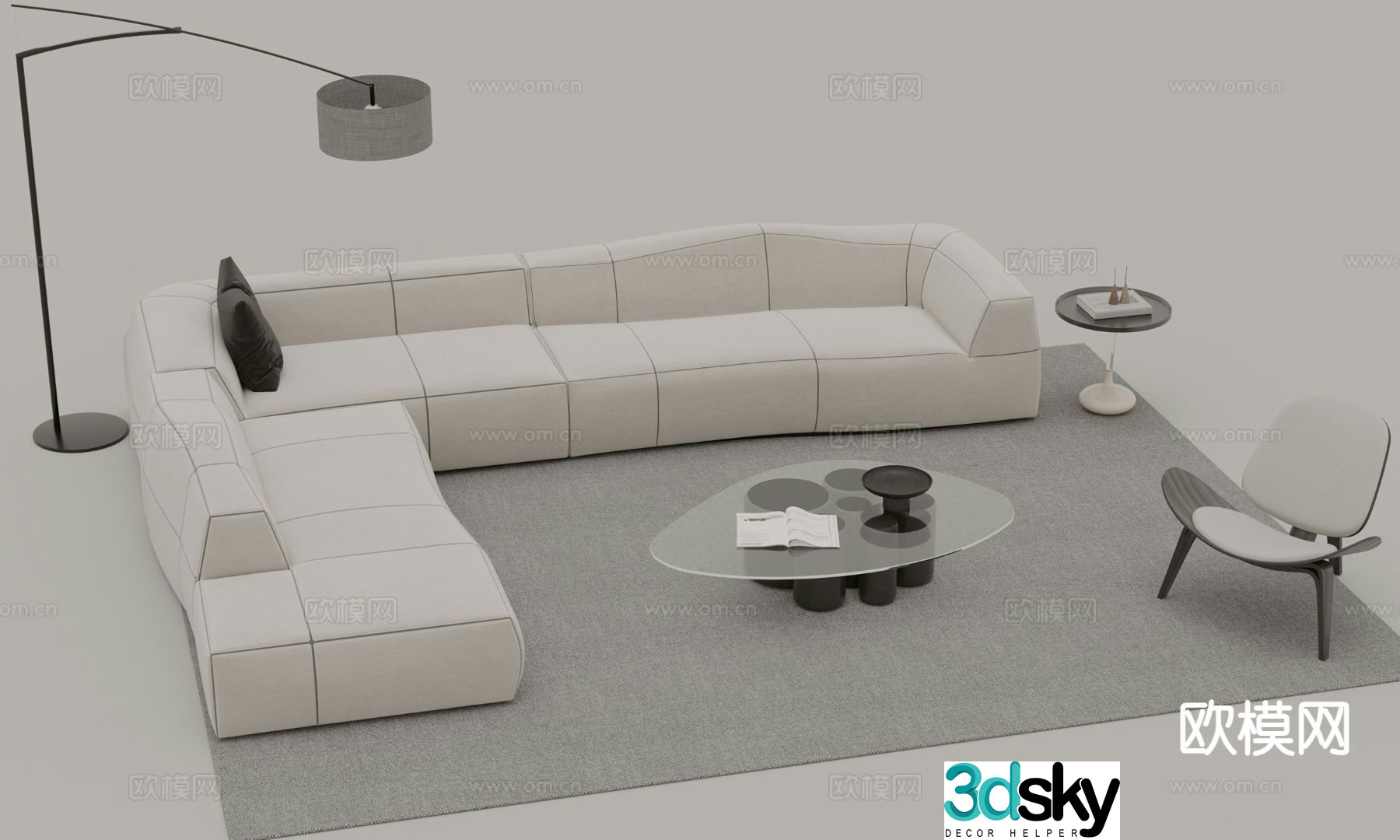 Modern modular sofa corner sofa 3d model