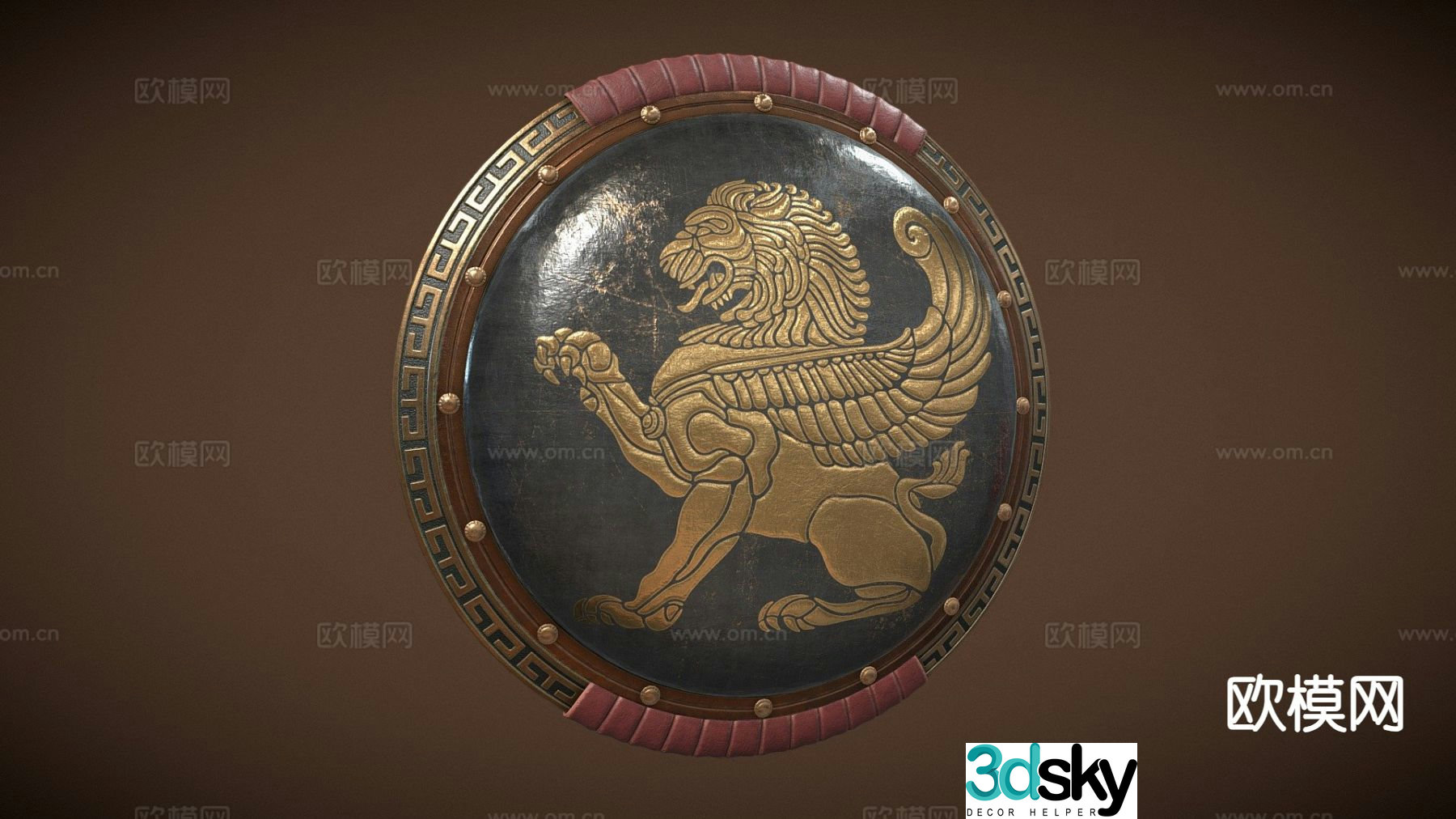 roman shield 3d model