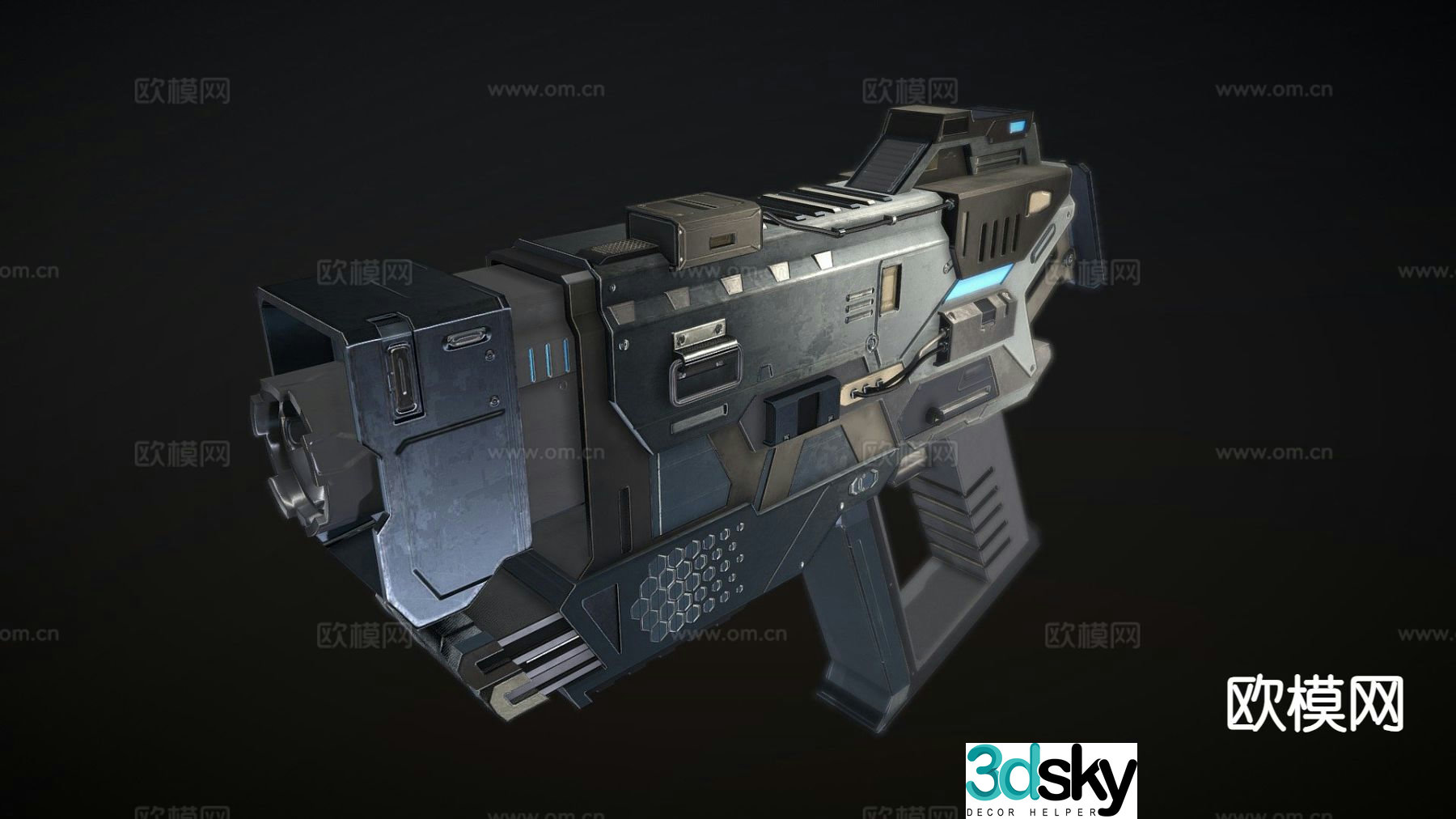 sci-fi pistol 3d model