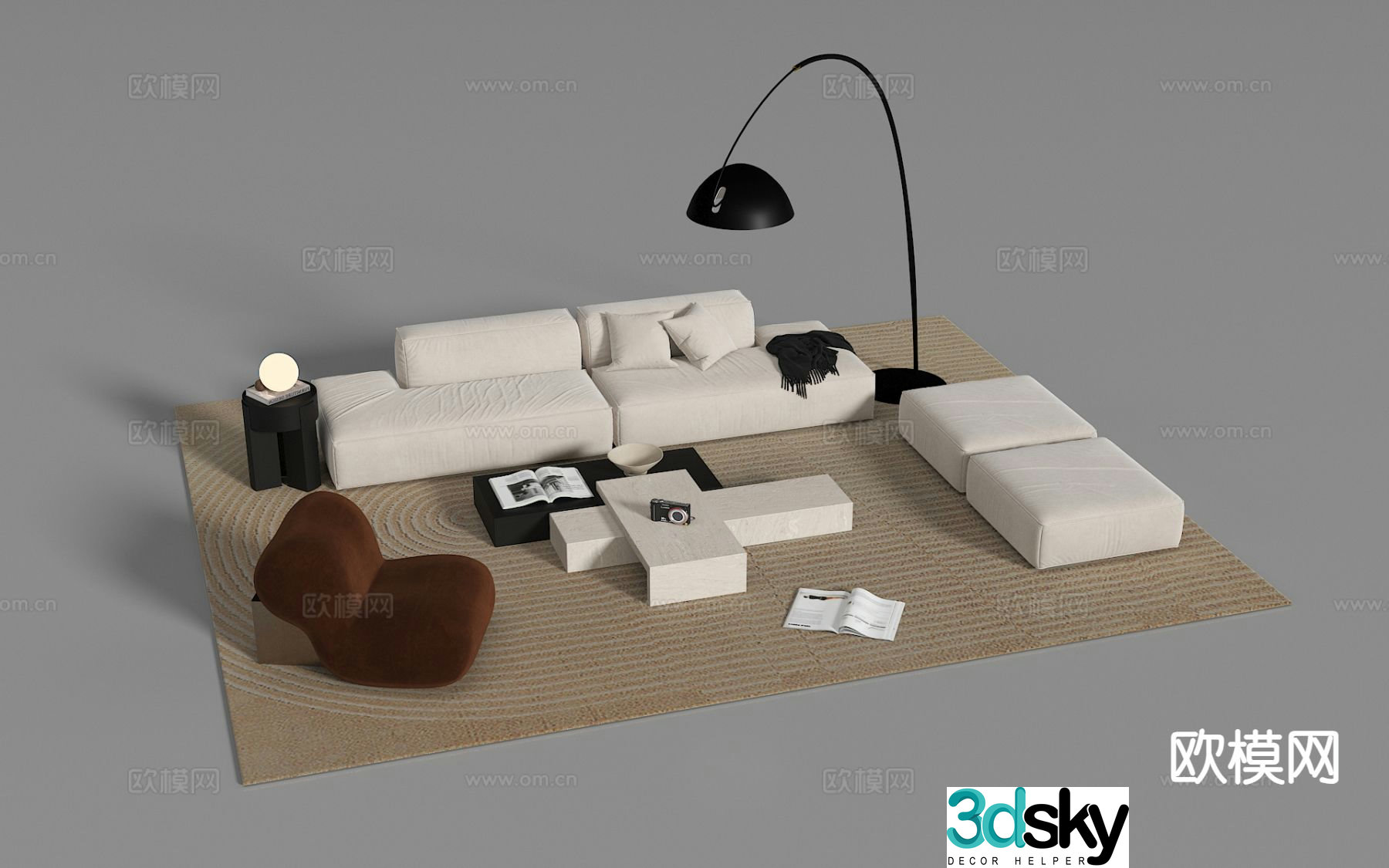 Modern sectional sofa 3d model