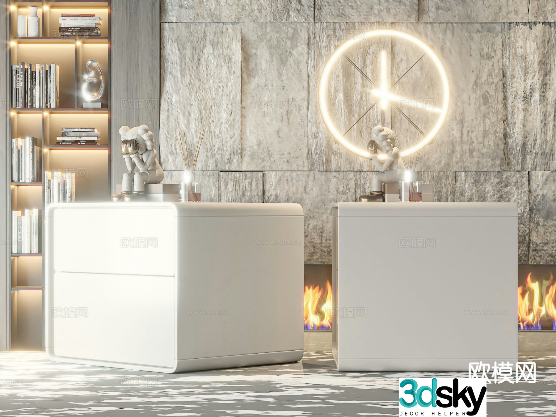 Modern bedside table 3d model