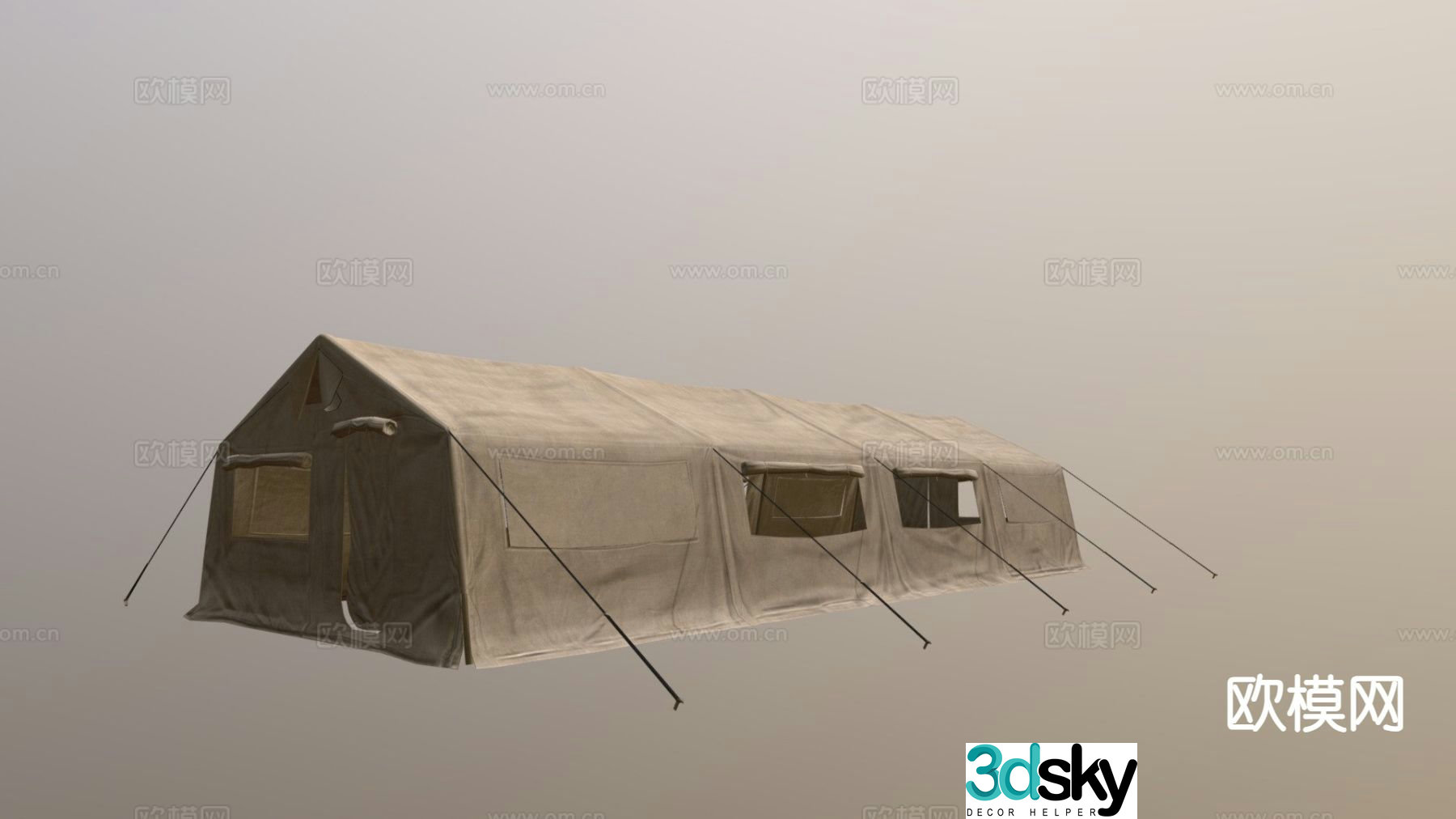 Outdoor tent military tent 3d model