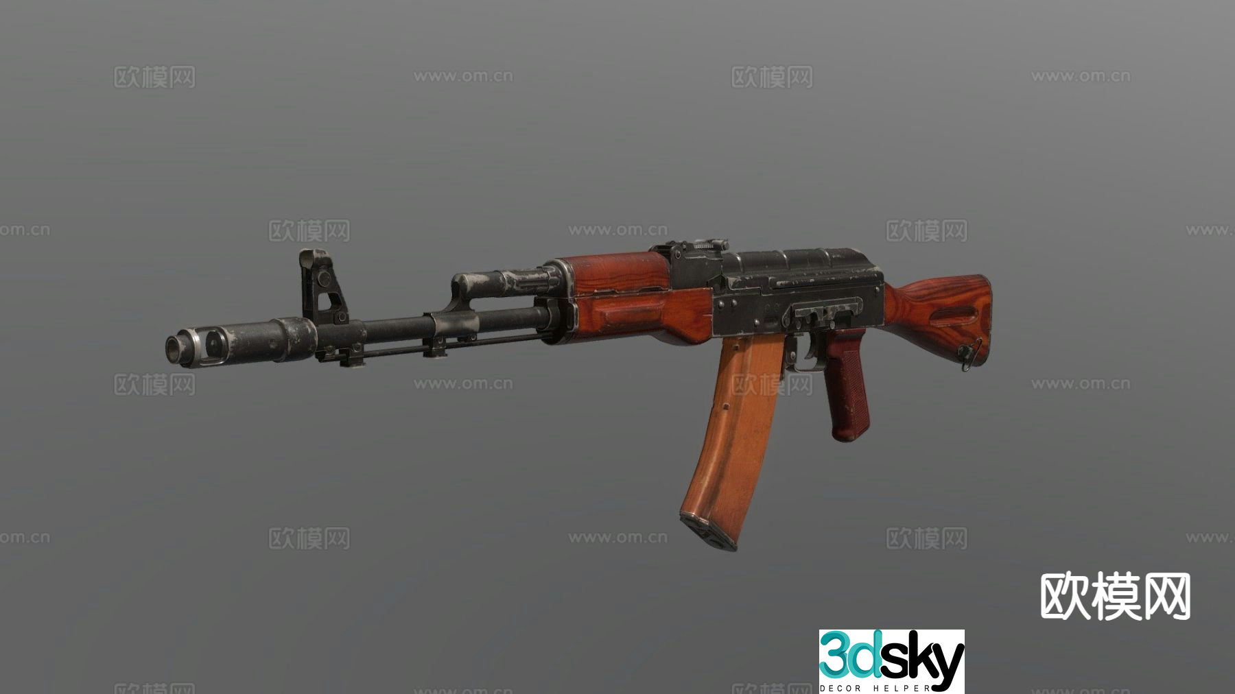 AK74 rifle gun firearm 3d model