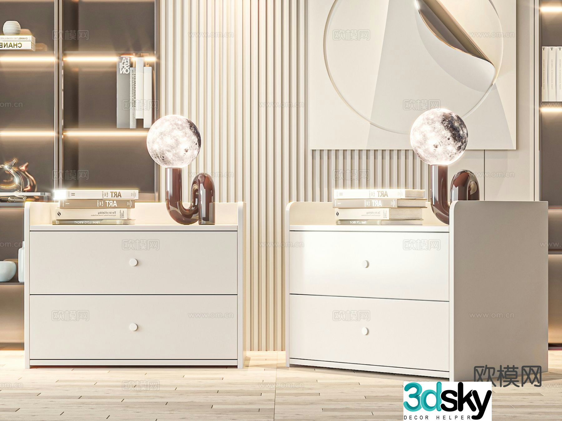 Modern bedside table 3d model