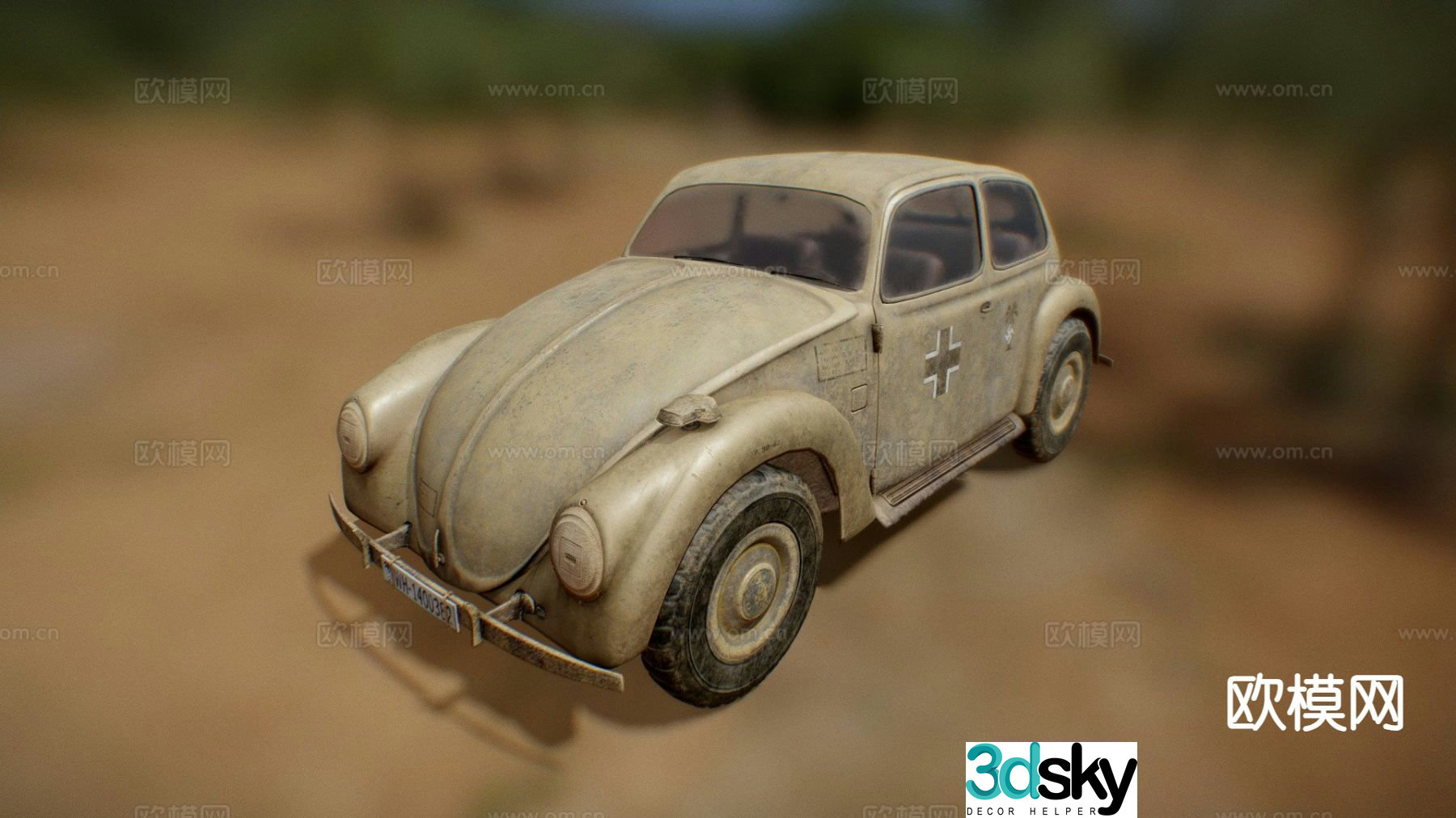car retro sedan 3d model