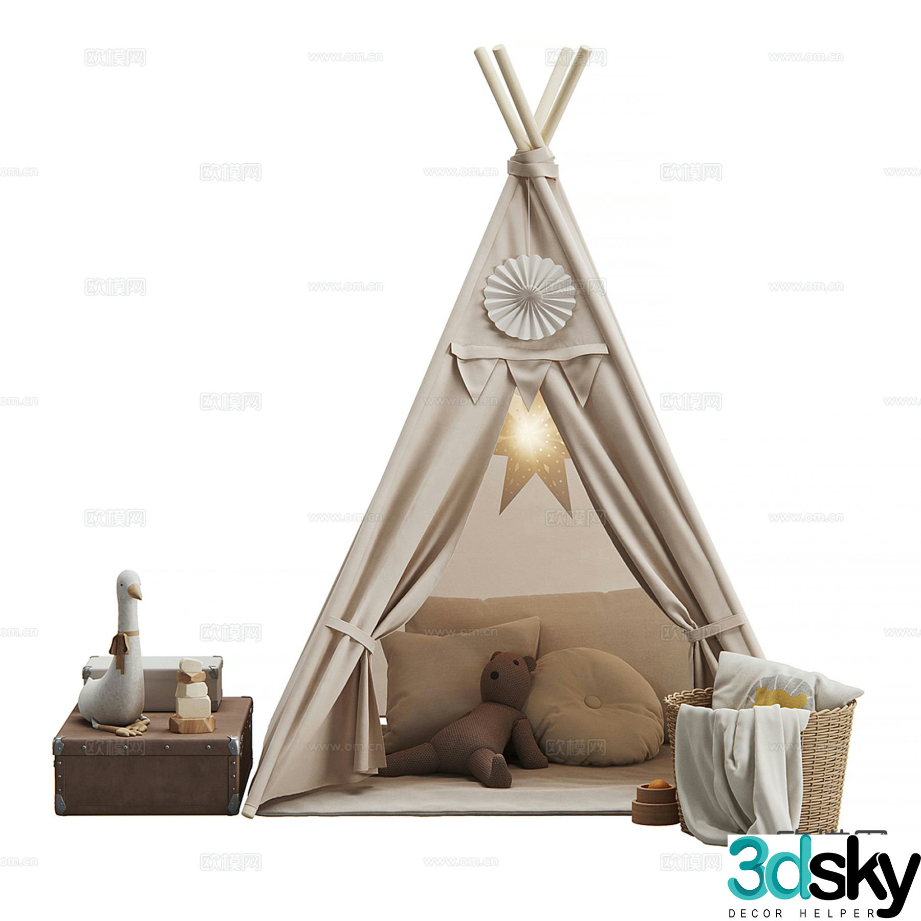 Children’s bed tent bed 3d model