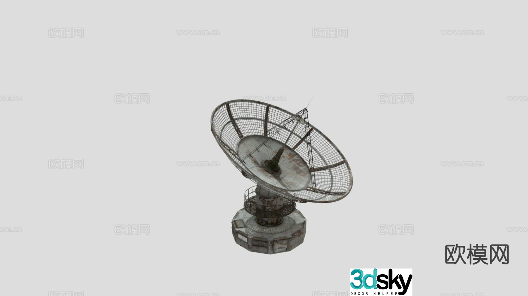 Scientific military research satellite antenna 3d model